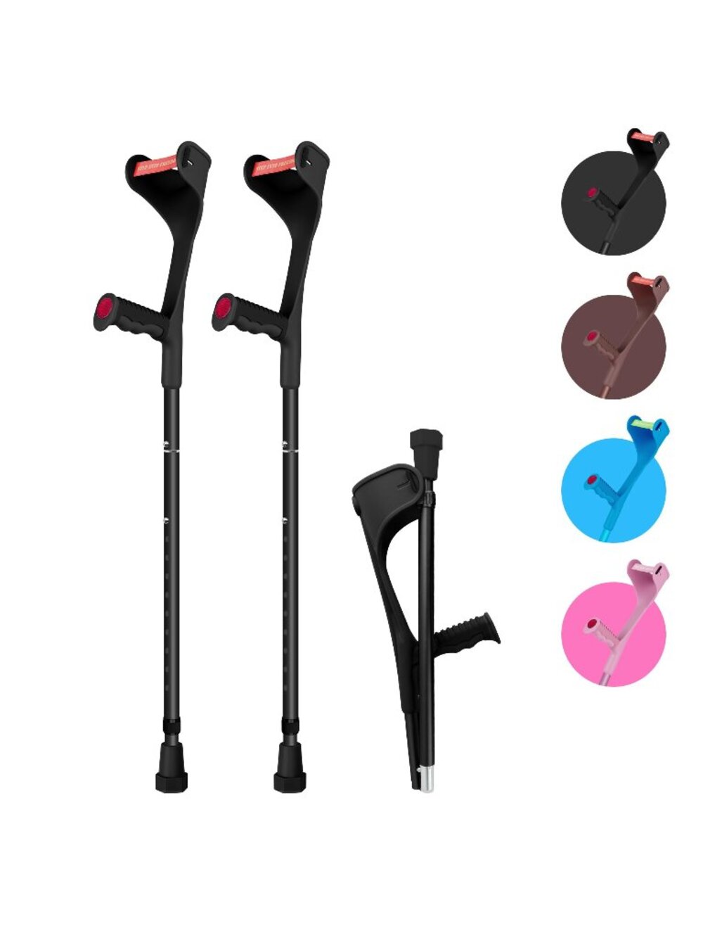 LILICANES Forearm Crutches - Black, Adjustable